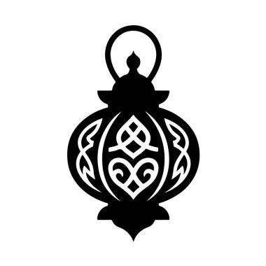 Karmaşık kalp detayları olan zarif bir siyah fener.