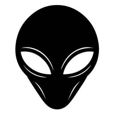 Yaratıcı projeler için siyah-beyaz uzaylı kafa çizimi