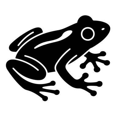 Siyah bir kurbağa silueti, doğanın ve dönüşümün sembolü.