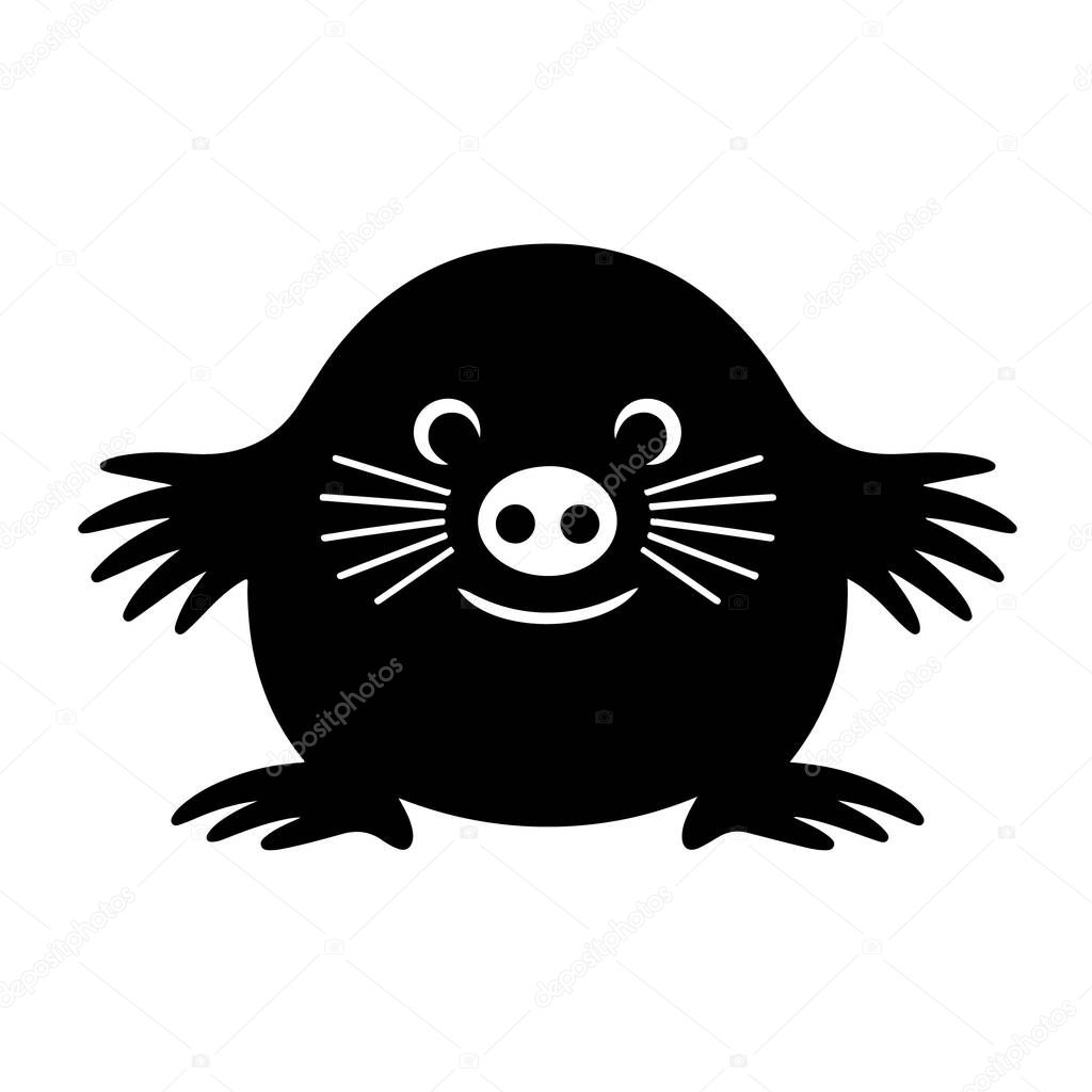 A charming illustration of a cute mole with a friendly smile