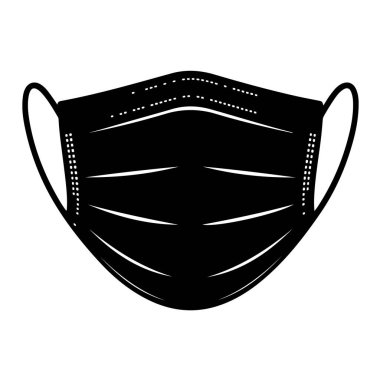 Virüse karşı korunmak için siyah tıbbi maske