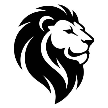 Aslan başlı logo tasarımı, bir güç ve cesaret sembolü.