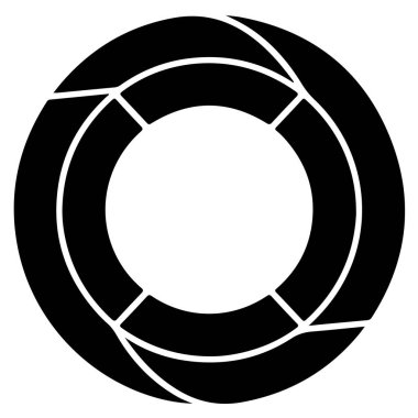 Soyut siyah-beyaz dairesel logo tasarımı çok modern.