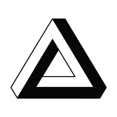 İmkansız penrose üçgeni optik illüzyonu çok modern.