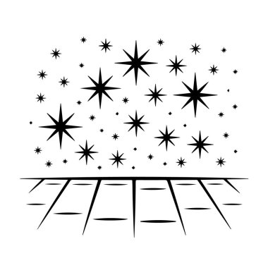 Dans pistinde parlayan yıldızların tasviri, partiler için mükemmel.