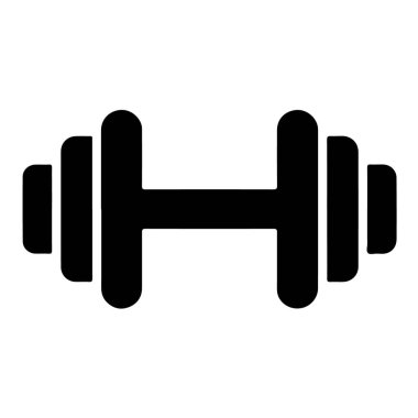 Halter ve formda olmak için siyah halterli siluet beyaz arkaplanda izole edildi