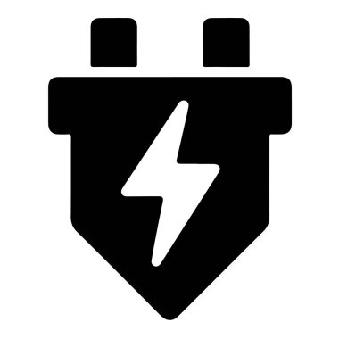 Elektrik dolgu simgesi beyaz arkaplan üzerinde izole enerji, güç ve bağlantı vektör gösterimi