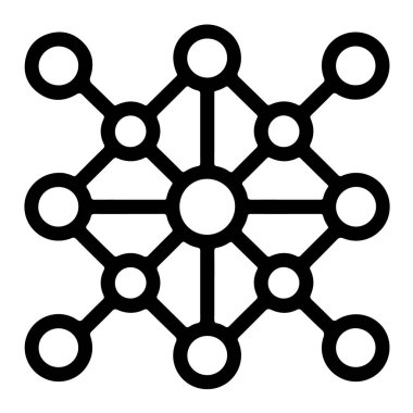 Bağlı düğümleri beyaz arkaplanda izole edilmiş, bağlantı ve veriyi sembolize eden bir ağın canlandırması