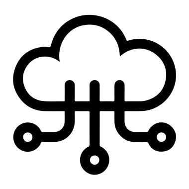 Veri transferini temsil eden bulut hesaplama simgesi ve beyaz arkaplanda izole edilmiş ağ bağlantısı