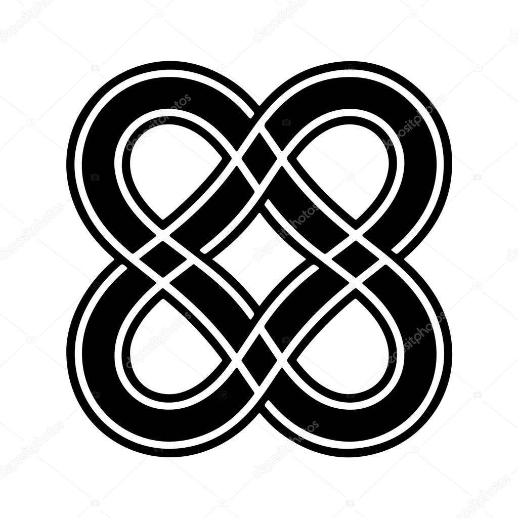 The adinkra symbol of eternity, known as nkonsonkonson, is a symbol of human relations isolated on white background