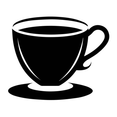 Sade ve zarif bir kahve molası için beyaz arka planda izole edilmiş koyu ve beyaz kahve fincanı.