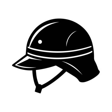 Güvenlik ve koruma için beyaz arka planda izole edilmiş siyah itfaiyeci kaskı.