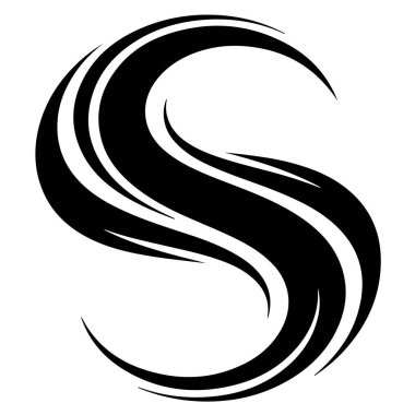 Beyaz zemin üzerinde izole edilmiş akış çizgileri olan biçimlendirilmiş harflerin tasviri modern ve zarif tasarım.