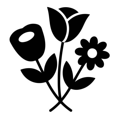 Beyaz arka planda izole edilmiş büyüleyici çiçek buketi, lale, gül ve papatya ile her durum için hoş bir düzenleme.