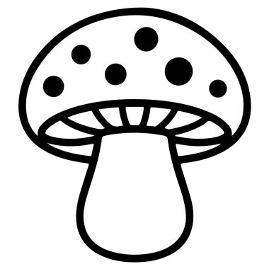 Beyaz arka planda benekleri olan Amanita mantarı. Yaratıcı tasarımlarınız için tuhaf ve büyüleyici bir orman unsuru.