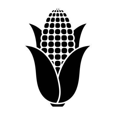 Beyaz arka planda izole edilmiş bir mısır koçanı çizimi, sonbahar hasat mevsiminin önemli bir ürünü ve sembolü.