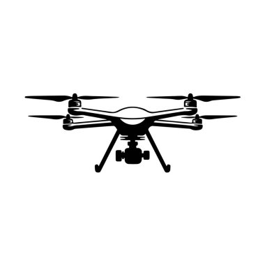 İnsansız hava aracı silueti beyaz arka planda izole edilmiş, tasarımıyla ve hava kapasitesiyle ilgili ayrıntılı bir görüş sunuyor