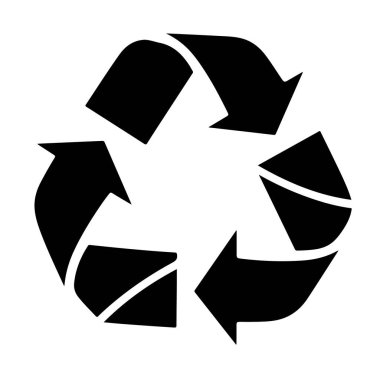 Beyaz arka planda izole edilmiş geri dönüşüm işareti çevresel koruma ve sürdürülebilirliğin bir sembolüdür