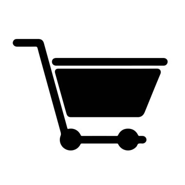 Basit bir alışveriş arabası simgesi, çevrimiçi alışveriş, ecommerce ve perakende satış temsilcisi.