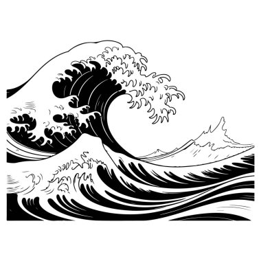 Büyük dalga off kanagawa Japon ukiyoe sanatçısı hokusai tarafından yapılmış bir tahta baskı.
