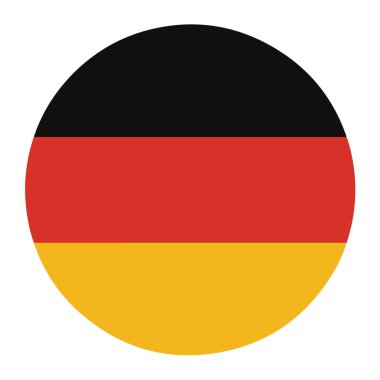 Alman bayrağıyla yuvarlak, ulusal kimlik ve gururun sembolü.