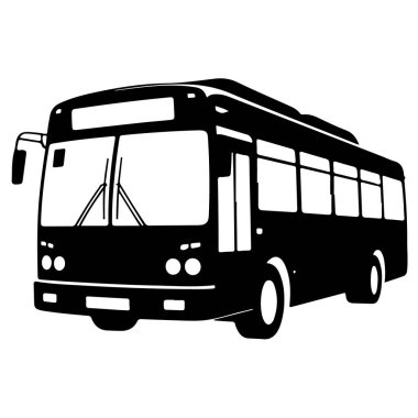 Toplu taşıma için şehir otobüsü, beyaz arka planda izole edilmiş kentsel hareketliliğin ve kamu hizmetinin bir sembolü