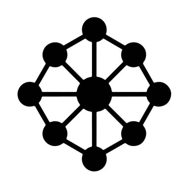 Birbirine bağlı düğümlerin soyut geometrik ağı, beyaz arkaplanda izole edilmiş bağlantı, veri ve karmaşık sistemleri sembolize eder