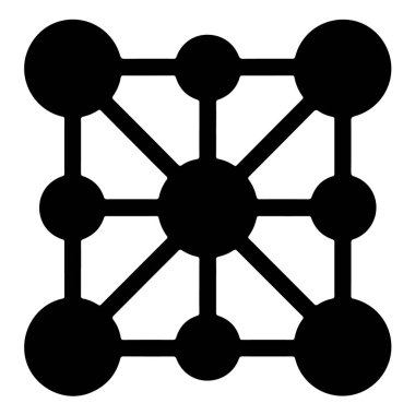 Bir kristal yapının tasviri, beyaz zemin üzerinde izole kristal bir katı içinde atomların veya moleküllerin düzenini temsil eder