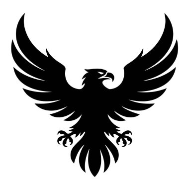 Logo veya dekorasyon tasarımı için açık kanatlı görkemli kartal