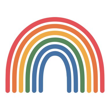 Çocuklar ve çocuklar için renkli gökkuşağı vektör grafik tasarımı