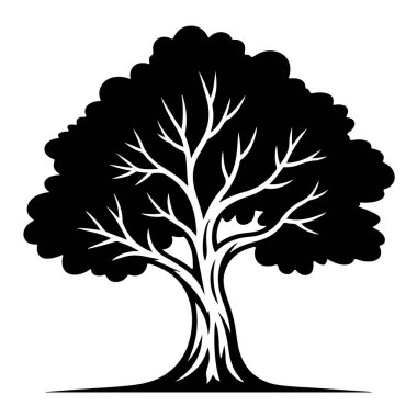 Doğanın ve büyümenin yemyeşil bir sembolü olan bir ağacın silüeti.