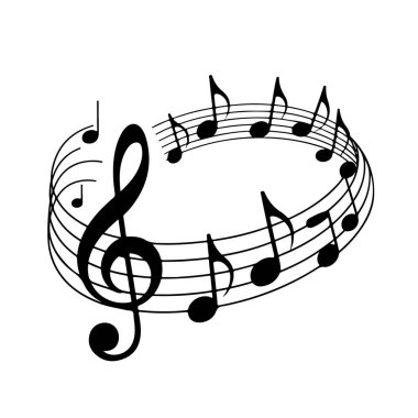 Müzik notaları çemberi, melodinin, ahengin ve müzikal ifadenin sembolü.