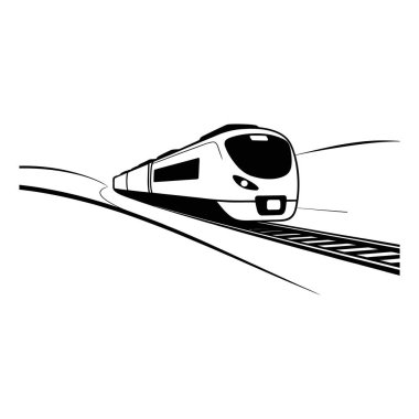 Tren raylarındaki yüksek hızlı tren kırsal alanda hızla ilerliyor.