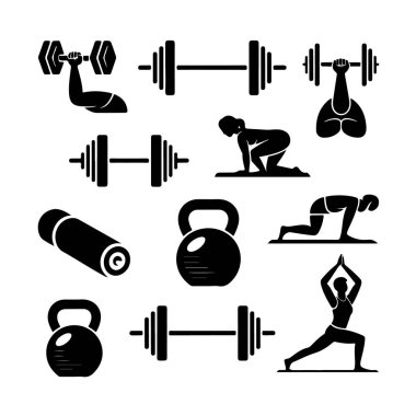 Beyaz arka planda izole edilmiş sağlık ve yoga ekipmanları. Spor ve sağlık için mükemmel.