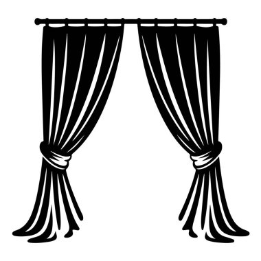 Zarif siyah beyaz perdeler arkaya bağlanmış, beyaz arka planda izole edilmiş her iç mekâna biraz sofistike bir dokunuş eklenmiş.