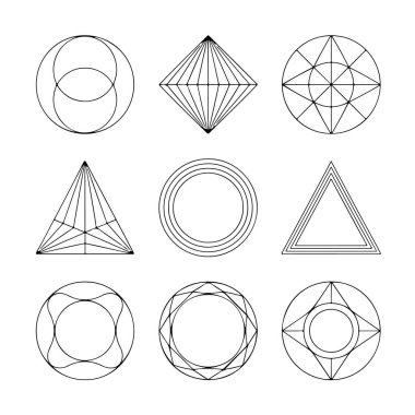 Geometrik şekiller ve desenler, soyut tasarım elementleri