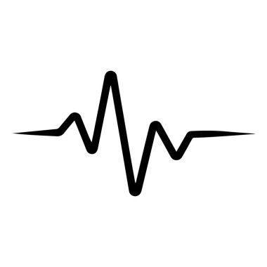 Kalp atışını temsil eden siyah bir elektrokardiyogram dalgası.