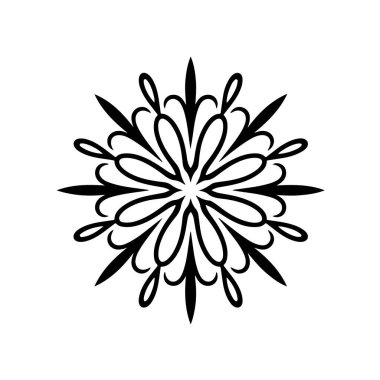 Siyah süslemeli kar tanesi deseni