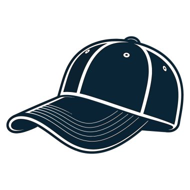 Koyu mavi beyzbol şapkası, beyaz arka planda izole edilmiş spor takım elbise, güneş koruması için günlük kıyafet aksesuarı