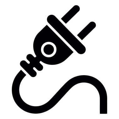 Elektrik dolgu simgesi beyaz arkaplanda izole edilmiş güç bağlantısını ve enerji arzı sembolünü temsil ediyor