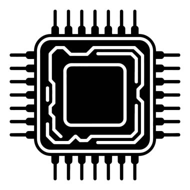 Beyaz arka planda izole edilmiş mikroçip, modern elektronikte hayati bir bileşen ve veri işlemek için gömülü sistemler