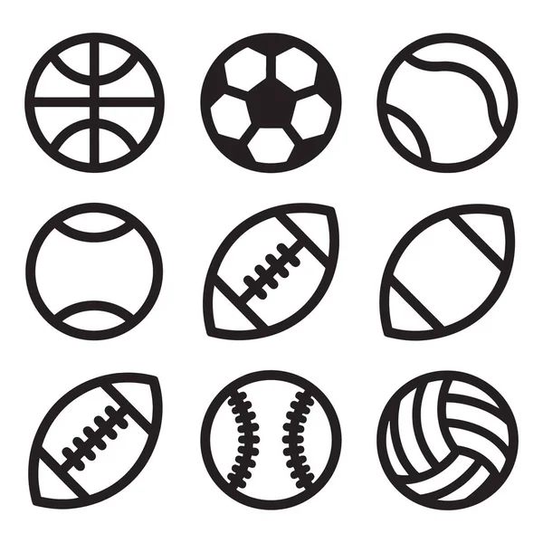 Basketbol, futbol, tenis ve futbol gibi beyaz arka planda izole edilmiş çeşitli spor topları koleksiyonu