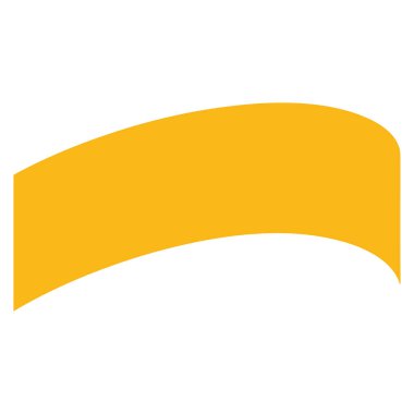 sarı pankart kurdele eğrisi tasarım etiketi