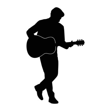 Solo müzisyen akustik gitarla şarkı söylüyor, yürürken melodik melodiler yaratıyor ve tutku ve beceriyle telleri tıngırdatıyor.