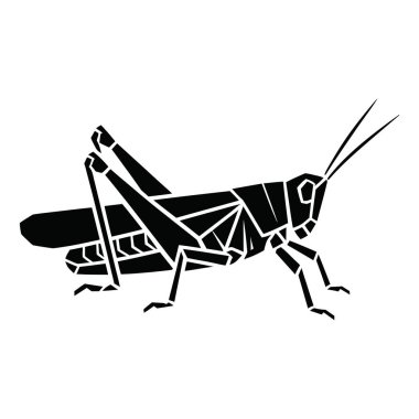 Çekirge böceği geometrik çokgen biçimlendirilmiş görüntü. Modern doğa sanat grafik tasarım elementinden esinlenmiştir. Soyut hayvan. böcek bilimi.