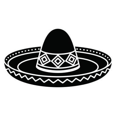 Geleneksel Meksika sombrerosu. Kültürel etkinlikler için mükemmel dekoratif desenli geniş bir hasır şapka. Festival partileri ve otantik halk kostümleri.