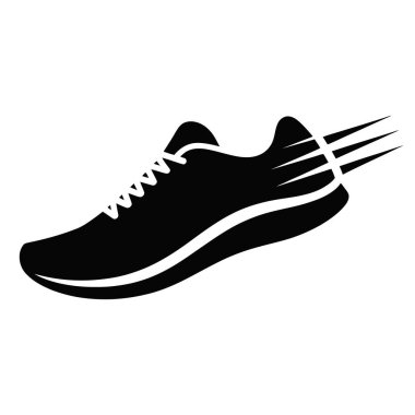 Koşan ayakkabı ikonu. Hızlı spor spor ayakkabıları. Atletik spor ayakkabısı. Etkin yaşam biçimi uygula.