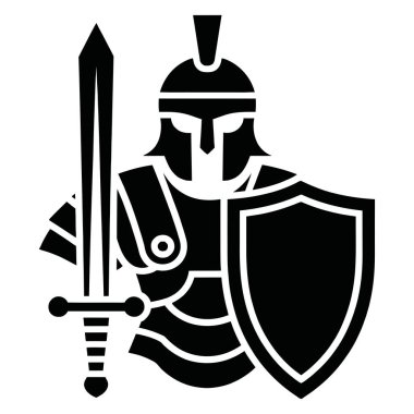 Roma lejyoner vektör çizimi. Eski savaşçı konsepti sanatı. Gladius bok koruması. Tarihi projeler için tarihi esinlenilmiş grafik değeri.