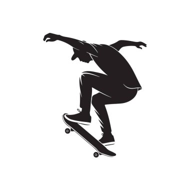 Kaykaycının silueti havada numara yapıyor..