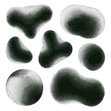 Yarım tonluk kabarcıklar soyut şekiller, tasarım elementleri noktalı desenler doku arka planları